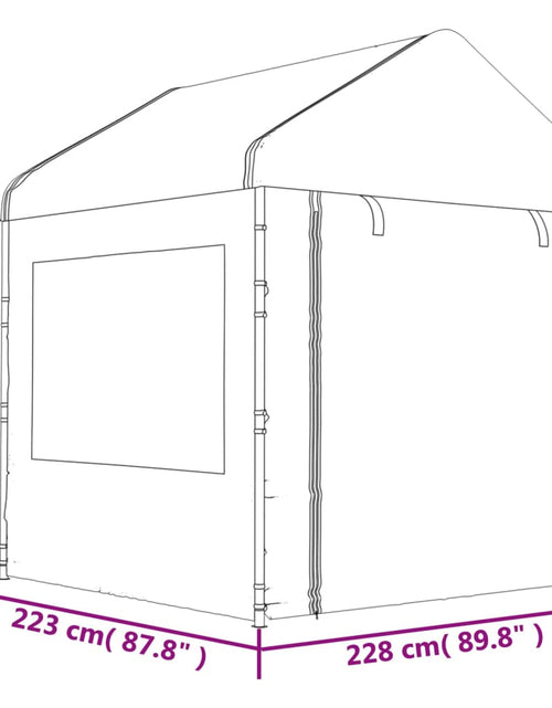 Загрузите изображение в средство просмотра галереи, Foișor cu acoperiș, alb, 4,46x2,28x2,69 m, polietilenă Lando - Lando
