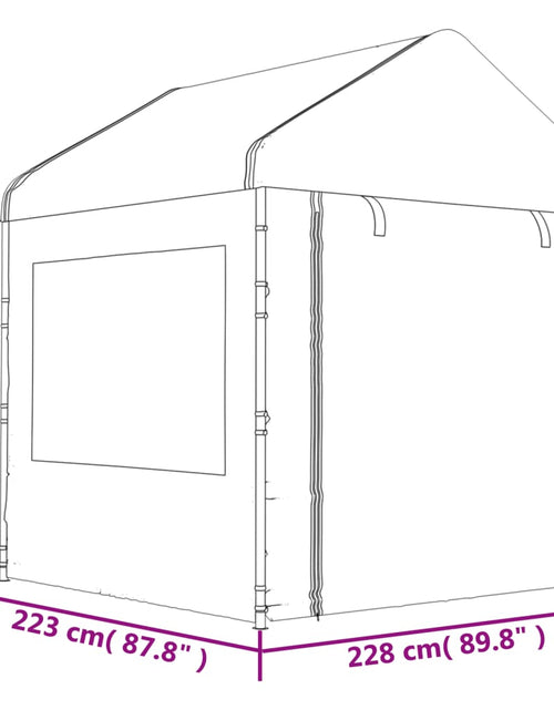 Загрузите изображение в средство просмотра галереи, Foișor cu acoperiș, alb, 17,84x2,28x2,69 m, polietilenă Lando - Lando
