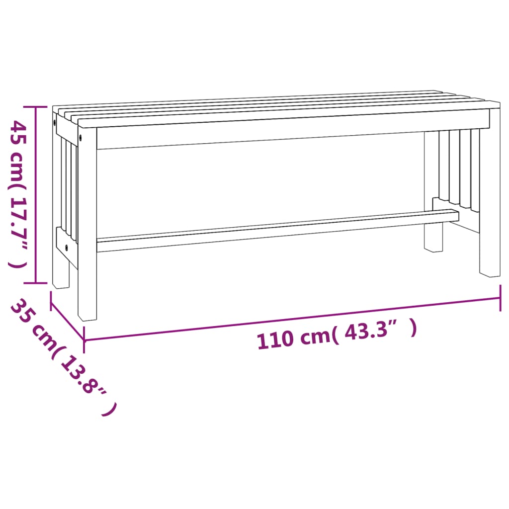 Bancă de grădină, 110 cm, lemn masiv de eucalipt - Lando