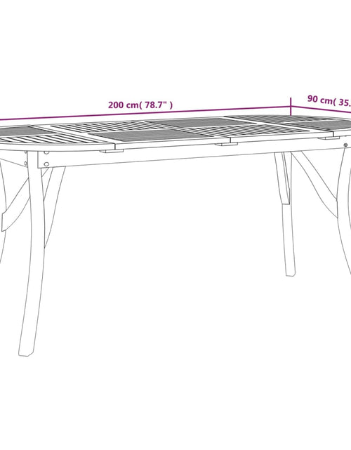 Încărcați imaginea în vizualizatorul Galerie, Masă de grădină, 200x90x75 cm, lemn masiv de acacia - Lando
