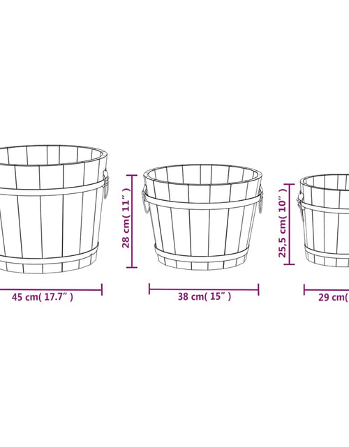 Загрузите изображение в средство просмотра галереи, Set de jardiniere tip găleată, 3 piese, lemn masiv de brad Lando - Lando
