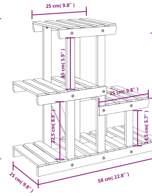Загрузите изображение в средство просмотра галереи, Suport pentru flori, 58x25x51 cm, lemn masiv de brad Lando - Lando
