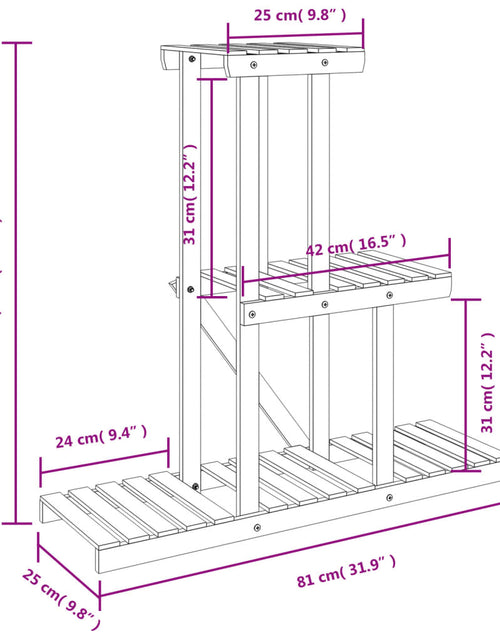 Загрузите изображение в средство просмотра галереи, Suport pentru flori, 81x25x75,5 cm, lemn masiv de brad Lando - Lando
