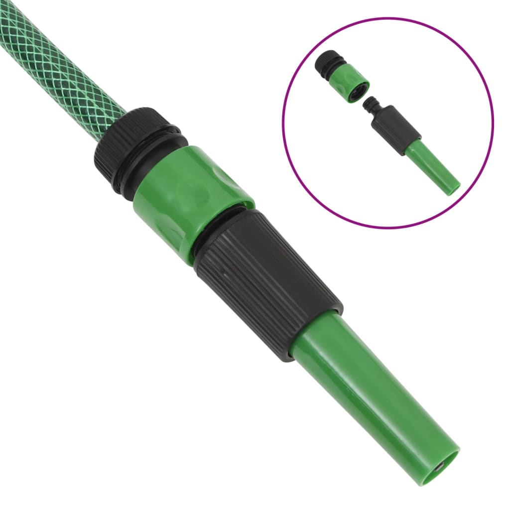 Furtun de grădină cu set de racorduri, verde, 0,6", 20 m, PVC - Lando