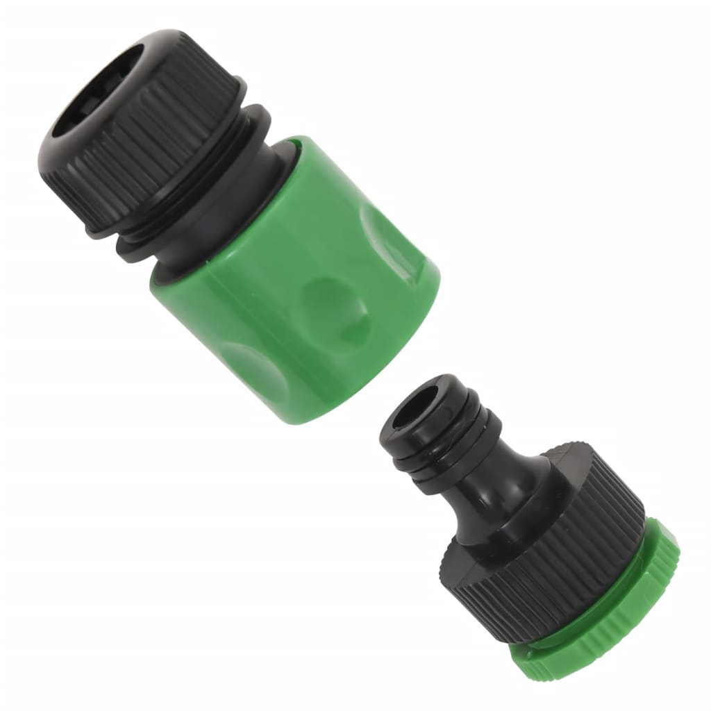 Furtun de grădină cu set de racorduri, verde, 0,6", 20 m, PVC - Lando