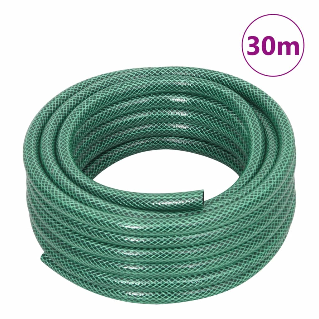 Furtun de grădină cu set de racorduri, verde, 0,6", 30 m, PVC - Lando