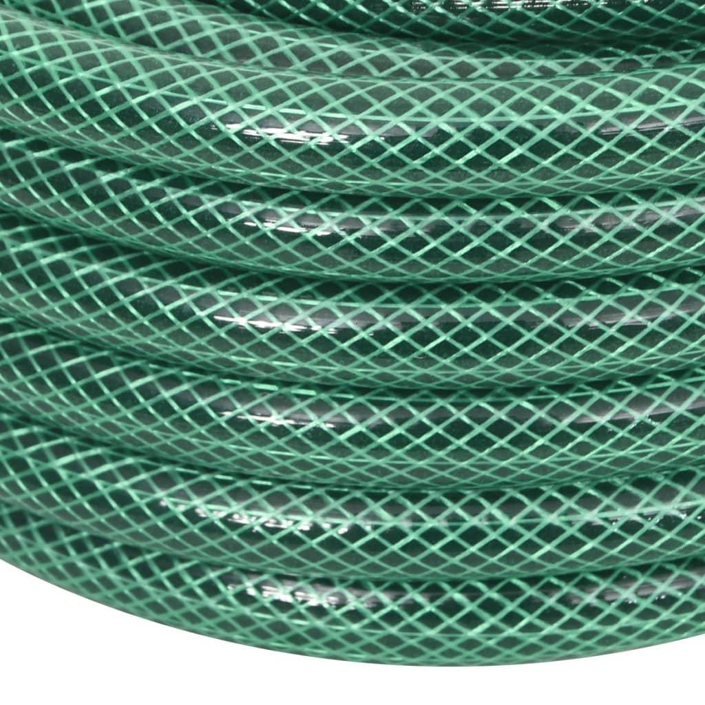 Furtun de grădină cu set de racorduri, verde, 0,6", 30 m, PVC - Lando