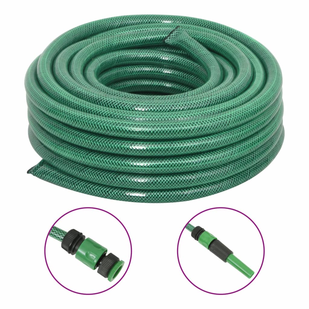 Furtun de grădină cu set de racorduri, verde, 0,9", 30 m, PVC - Lando