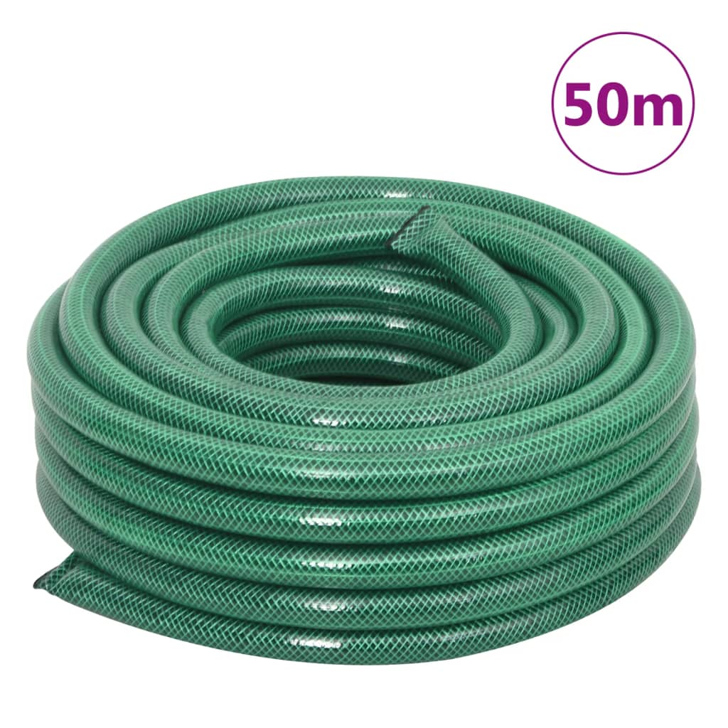 Furtun de grădină cu set de racorduri, verde, 50 m, PVC - Lando