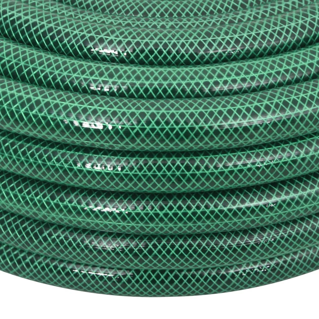 Furtun de grădină cu set de racorduri, verde, 50 m, PVC - Lando