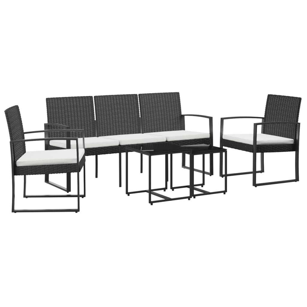 Set mobilier de grădină cu perne, 5 piese, negru, PP ratan Lando - Lando