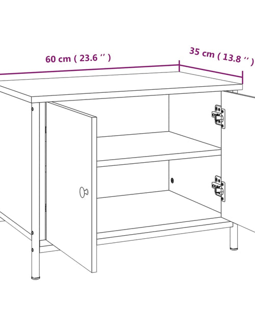 Загрузите изображение в средство просмотра галереи, Comodă TV cu uși, stejar maro, 60x35x45 cm, lemn prelucrat Lando - Lando
