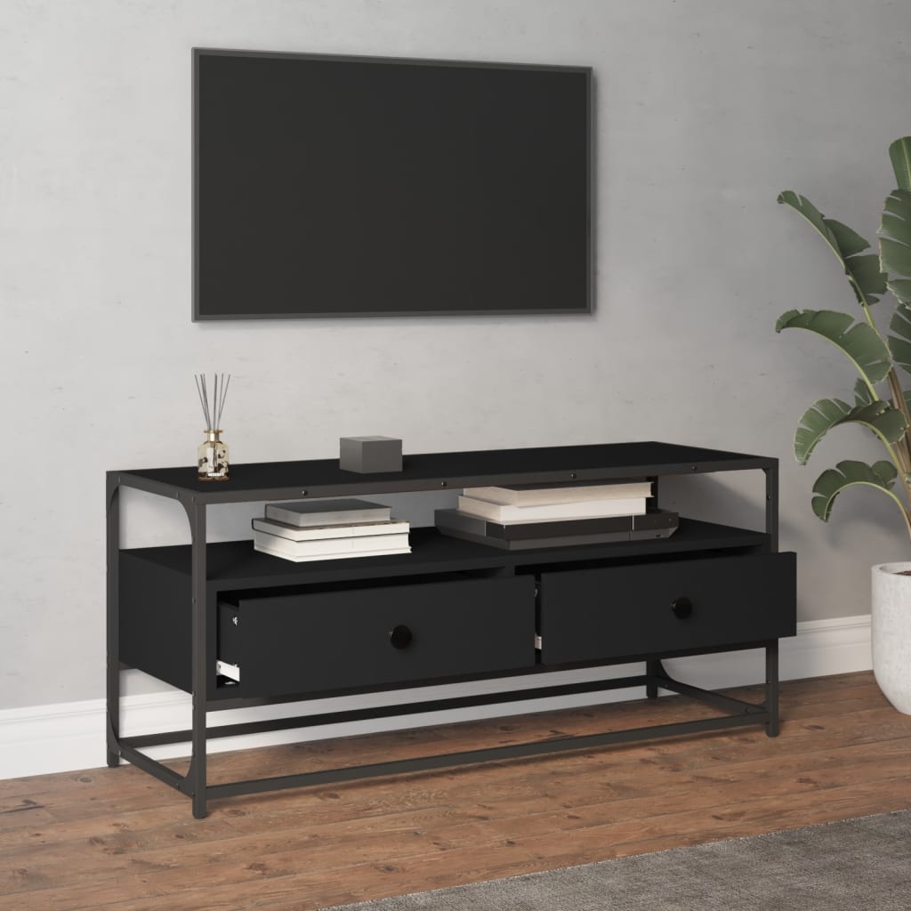 Dulap TV, negru, 100x35x45 cm, lemn prelucrat - Lando