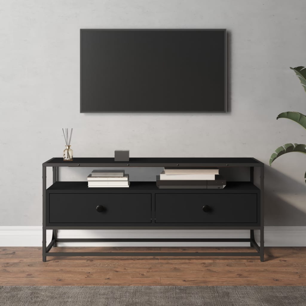 Dulap TV, negru, 100x35x45 cm, lemn prelucrat - Lando