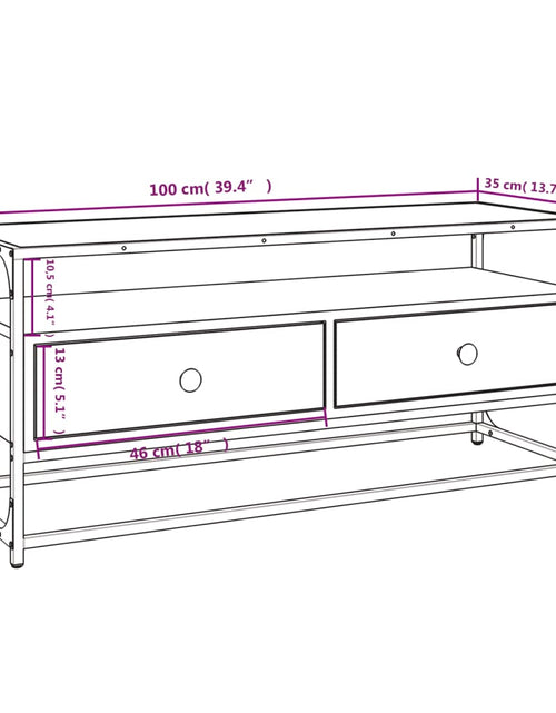 Încărcați imaginea în vizualizatorul Galerie, Comodă TV, stejar sonoma, 100x35x45 cm, lemn prelucrat - Lando
