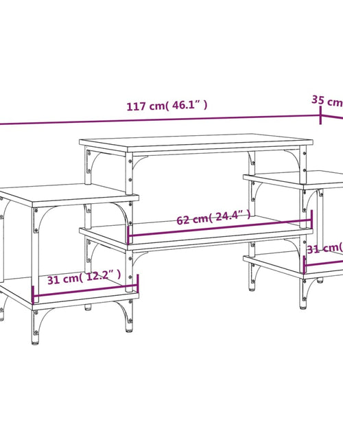 Încărcați imaginea în vizualizatorul Galerie, Dulap TV, stejar maro, 117x35x52 cm, lemn prelucrat Lando - Lando
