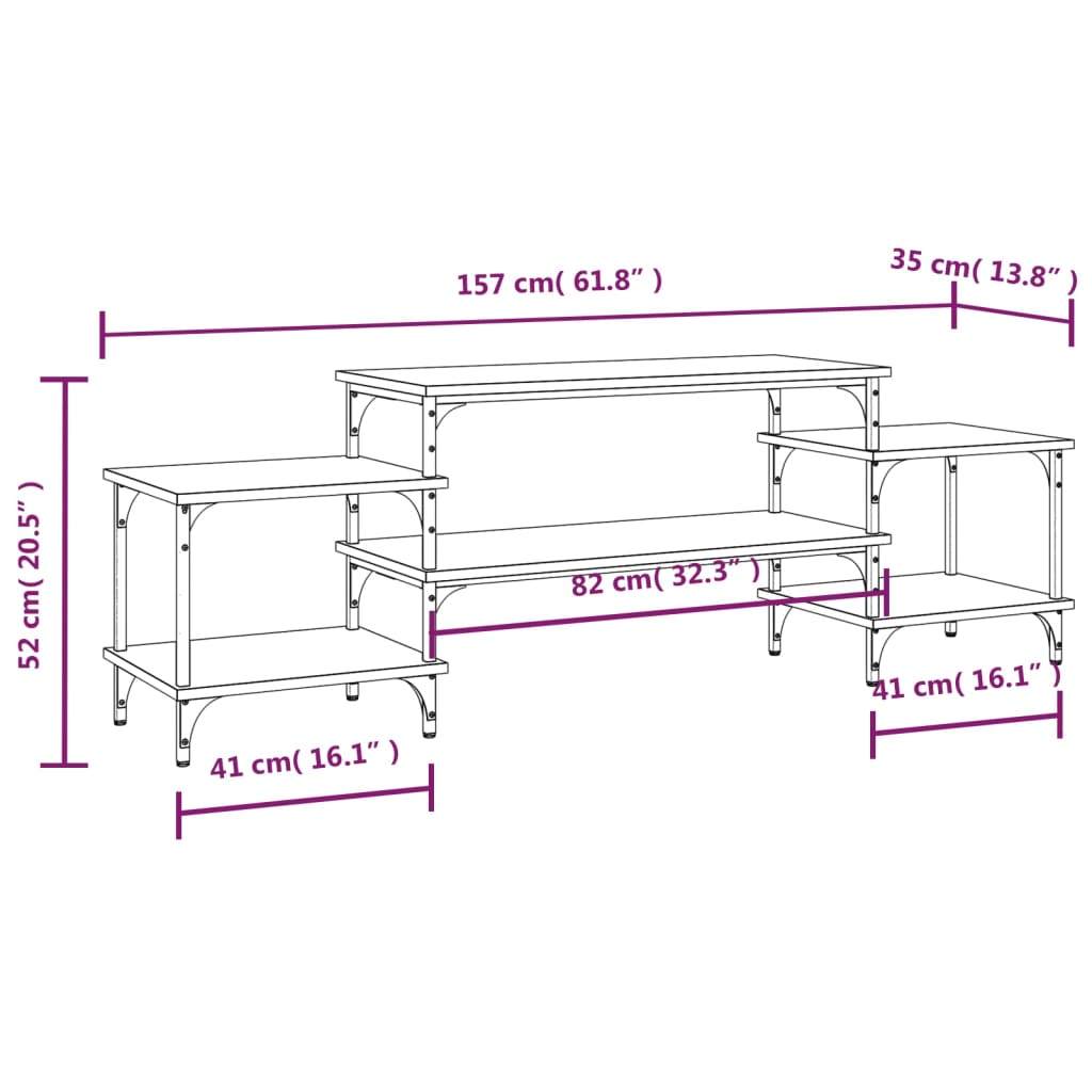 Dulap TV, negru, 157x35x52 cm, lemn prelucrat Lando - Lando