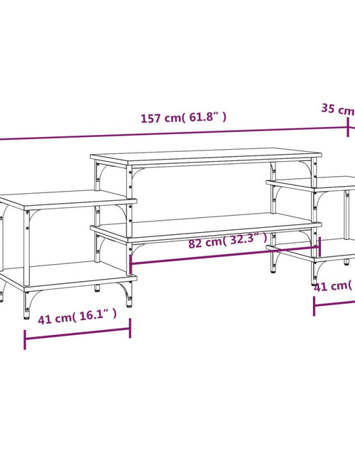 Загрузите изображение в средство просмотра галереи, Comodă TV, stejar afumat, 157x35x52 cm, lemn prelucrat Lando - Lando
