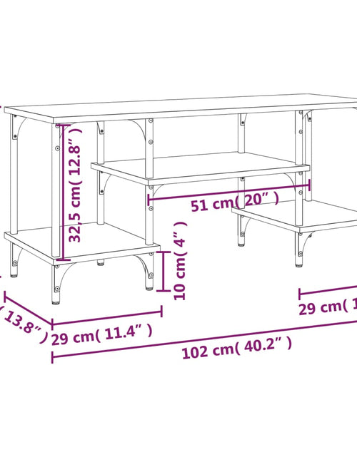 Загрузите изображение в средство просмотра галереи, Comodă TV, stejar maro, 102x35x45,5 cm, lemn prelucrat Lando - Lando
