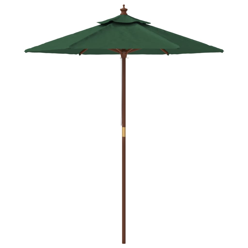 Umbrelă de soare de grădină stâlp din lemn, verde, 196x231 cm Lando - Lando