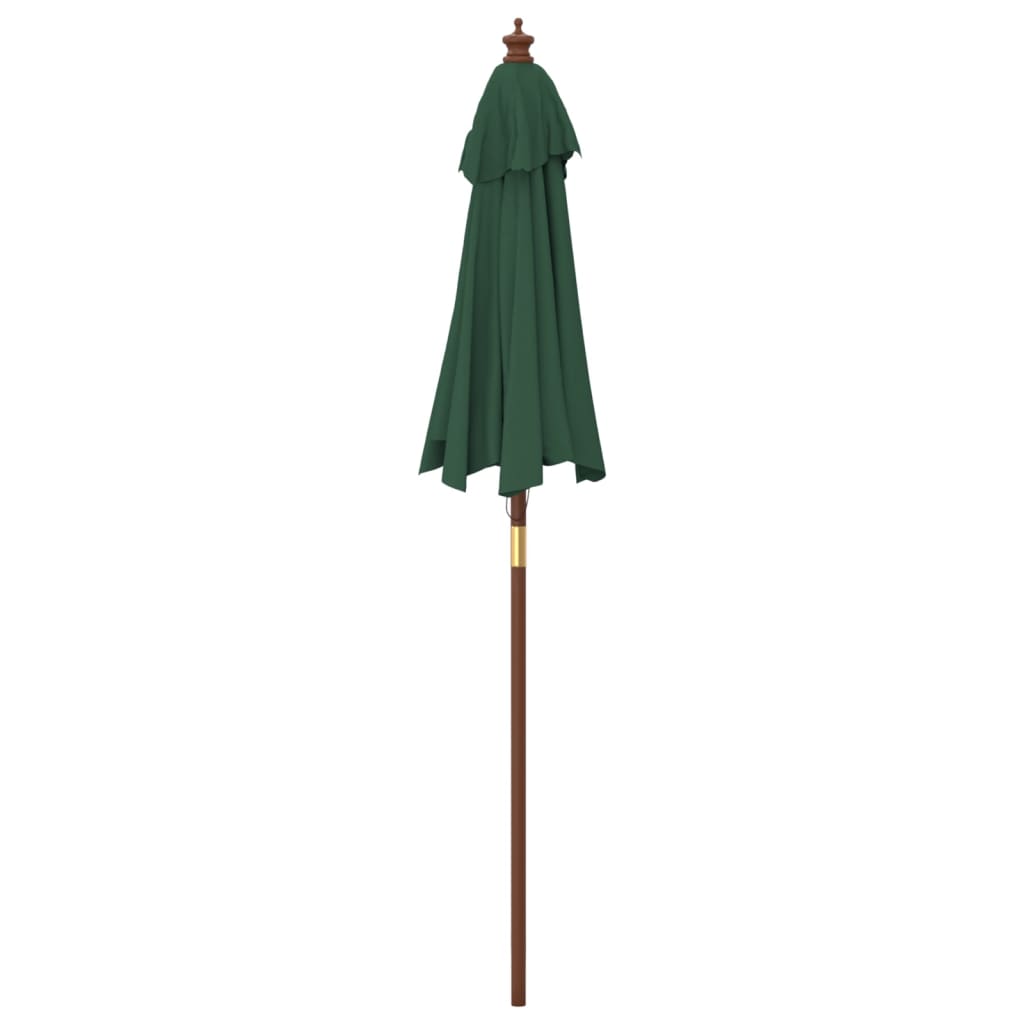 Umbrelă de soare de grădină stâlp din lemn, verde, 196x231 cm Lando - Lando