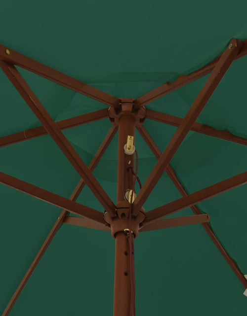 Загрузите изображение в средство просмотра галереи, Umbrelă de soare de grădină stâlp din lemn, verde, 196x231 cm Lando - Lando
