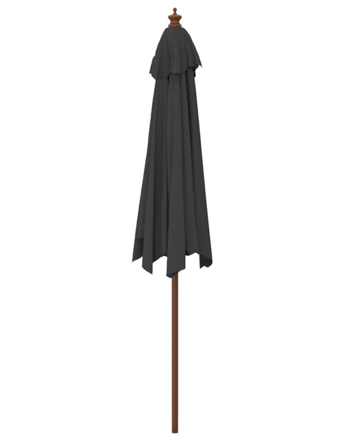 Încărcați imaginea în vizualizatorul Galerie, Umbrelă de soare de grădină stâlp din lemn, negru, 299x240 cm Lando - Lando
