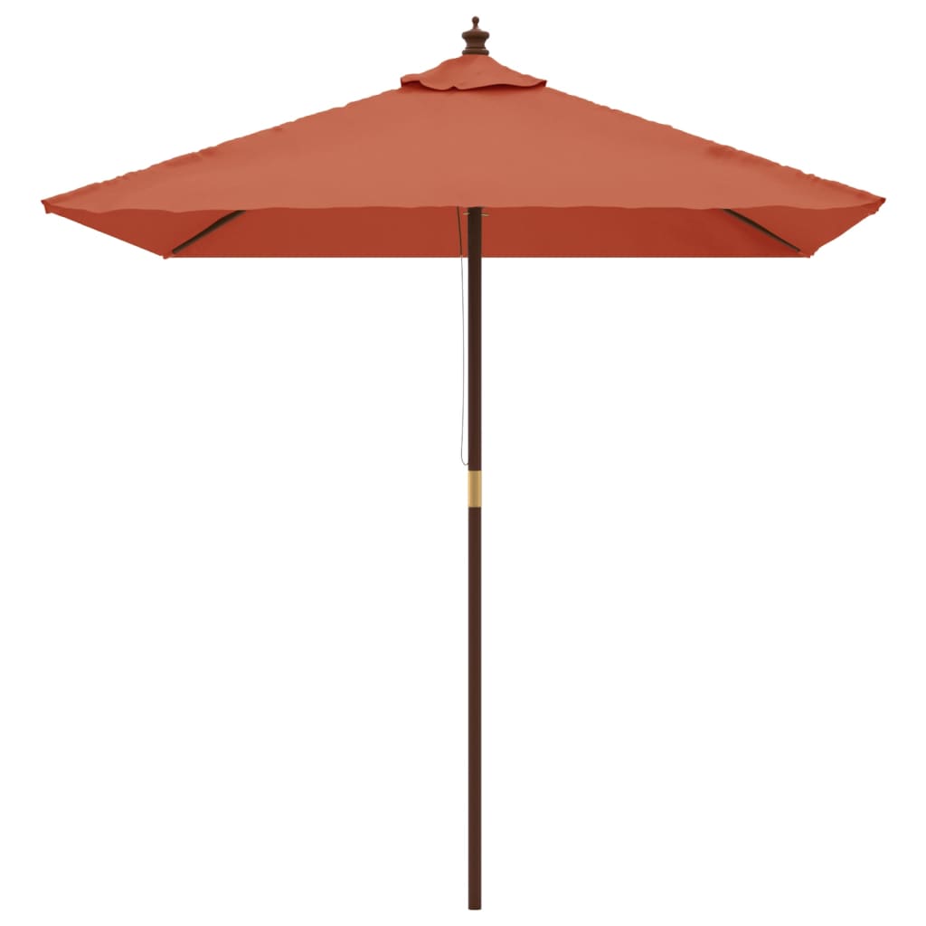 Umbrelă de grădină cu stâlp din lemn, cărămiziu, 198x198x231 cm - Lando