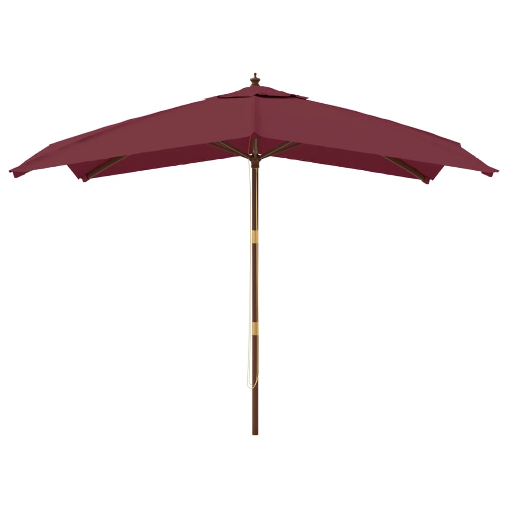 Umbrelă de grădină stâlp din lemn, roșu bordo, 300x300x273 cm - Lando