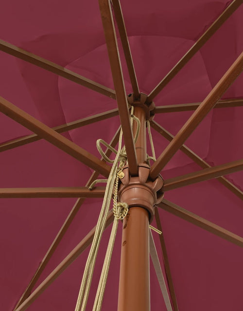 Încărcați imaginea în vizualizatorul Galerie, Umbrelă de grădină stâlp din lemn, roșu bordo, 300x300x273 cm - Lando
