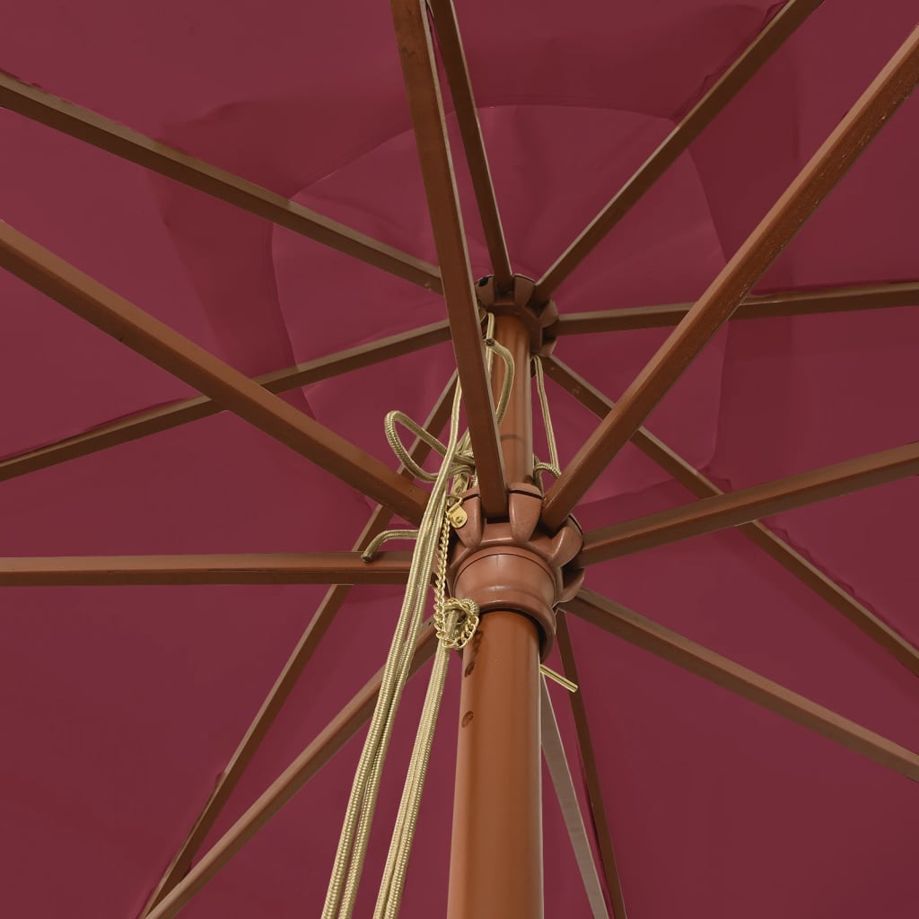 Umbrelă de grădină stâlp din lemn, roșu bordo, 300x300x273 cm - Lando