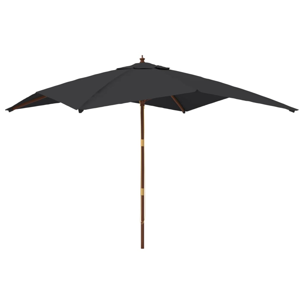 Umbrelă de grădină stâlp din lemn, negru, 300x300x273 cm Lando - Lando