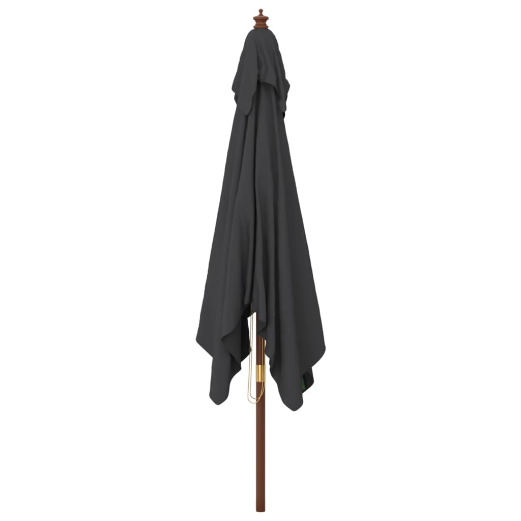 Umbrelă de grădină stâlp din lemn, negru, 300x300x273 cm Lando - Lando