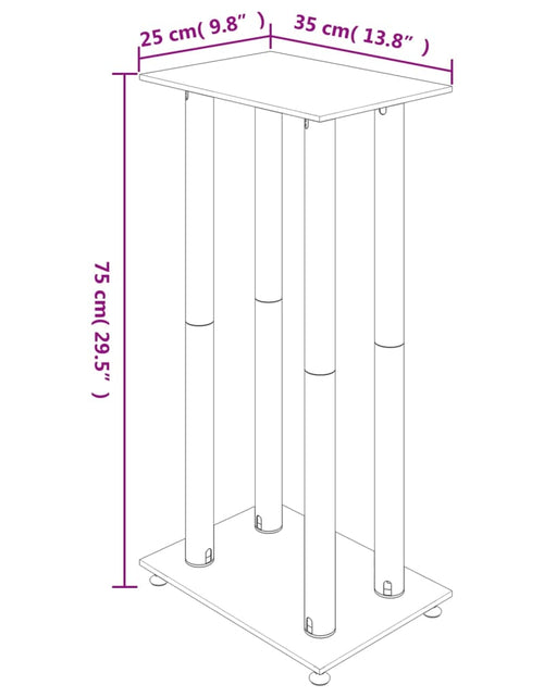 Загрузите изображение в средство просмотра галереи, Suporturi difuzoare 2 buc, negru, sticlă securizată, 4 stâlpi Lando - Lando

