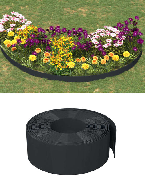 Încărcați imaginea în vizualizatorul Galerie, Bordură de grădină, negru, 10 m 20 cm, polietilenă - Lando
