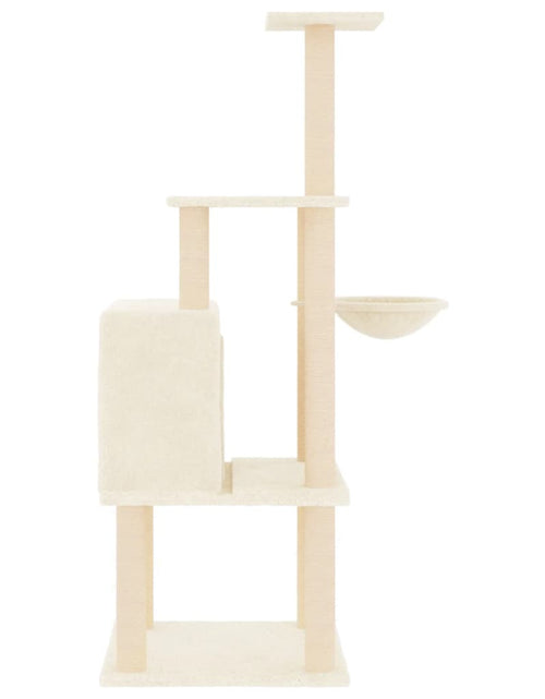 Încărcați imaginea în vizualizatorul Galerie, Ansamblu de pisici cu stâlpi din funie de sisal, crem, 132 cm Lando - Lando
