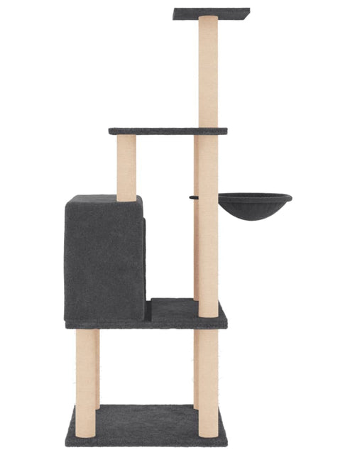 Încărcați imaginea în vizualizatorul Galerie, Ansamblu de pisici, stâlpi din funie sisal, gri închis, 132 cm Lando - Lando
