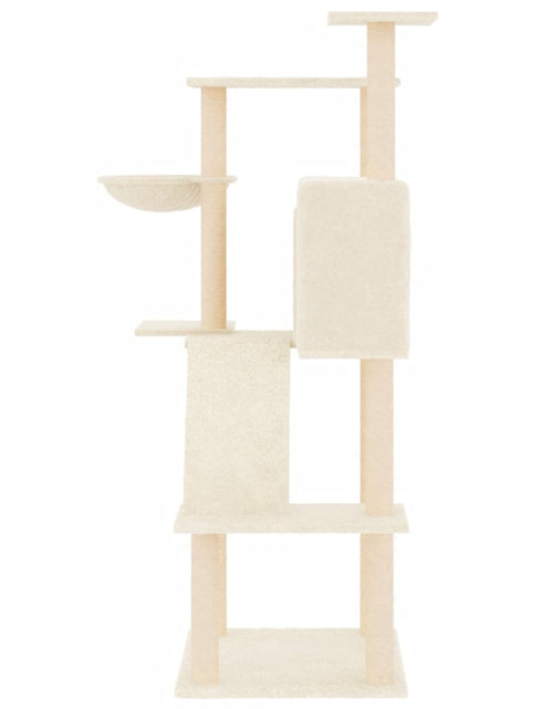 Încărcați imaginea în vizualizatorul Galerie, Ansamblu de pisici cu stâlpi din funie de sisal, crem, 143 cm Lando - Lando
