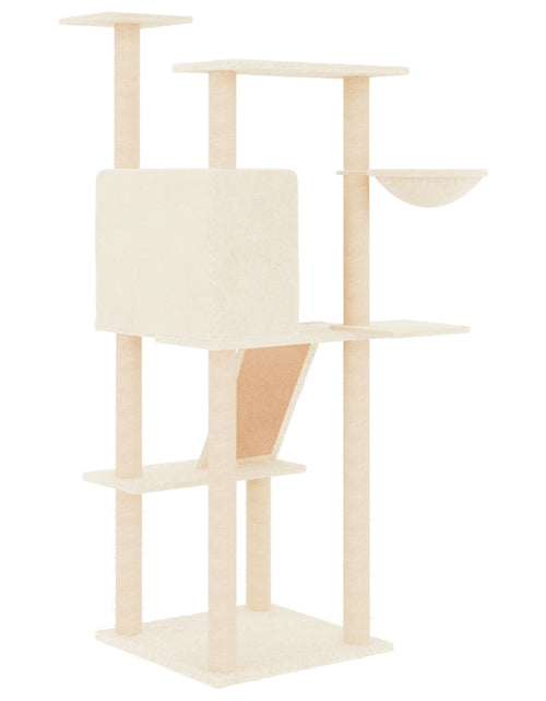 Încărcați imaginea în vizualizatorul Galerie, Ansamblu de pisici cu stâlpi din funie de sisal, crem, 143 cm Lando - Lando
