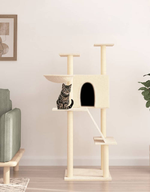 Загрузите изображение в средство просмотра галереи, Ansamblu de pisici cu stâlpi din funie de sisal, crem, 143 cm Lando - Lando

