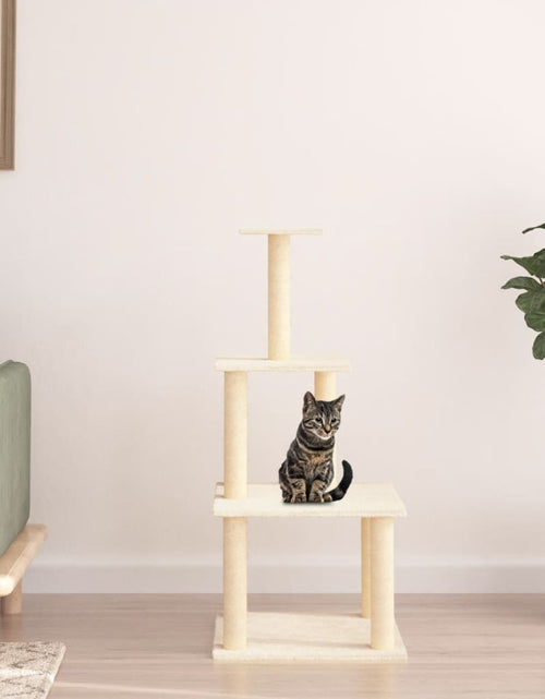Încărcați imaginea în vizualizatorul Galerie, Ansamblu de pisici cu stâlpi din funie de sisal, crem, 111 cm Lando - Lando
