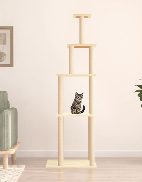 Încărcați imaginea în vizualizatorul Galerie, Ansamblu de pisici cu stâlpi din funie de sisal, crem, 183 cm Lando - Lando
