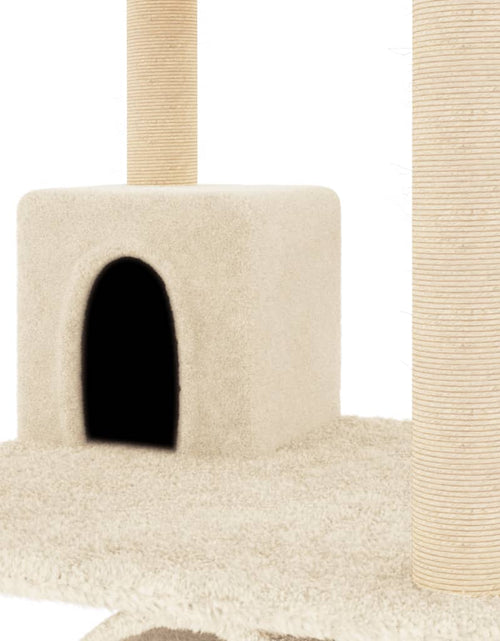 Загрузите изображение в средство просмотра галереи, Ansamblu de pisici cu stâlpi din funie de sisal, crem, 141 cm Lando - Lando

