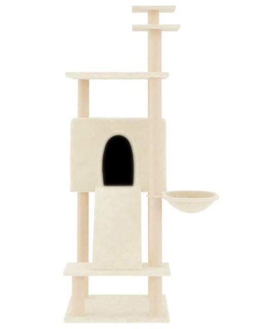 Загрузите изображение в средство просмотра галереи, Ansamblu de pisici cu stâlpi din funie de sisal, crem, 153 cm Lando - Lando
