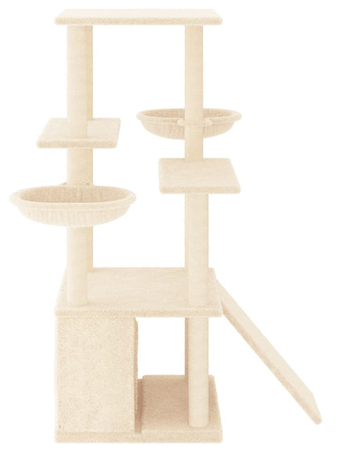 Încărcați imaginea în vizualizatorul Galerie, Ansamblu de pisici cu stâlpi din funie de sisal, crem, 133 cm Lando - Lando
