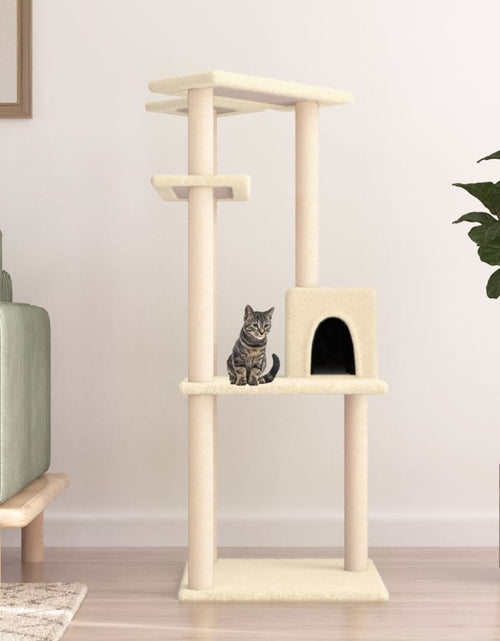 Загрузите изображение в средство просмотра галереи, Ansamblu de pisici cu stâlpi din funie de sisal, crem, 123 cm Lando - Lando
