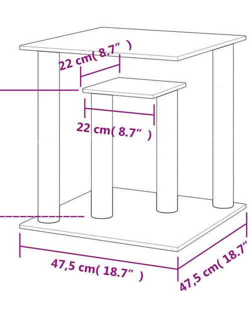 Загрузите изображение в средство просмотра галереи, Stâlpi de zgâriat pentru pisici cu platforme, gri închis, 50 cm Lando - Lando
