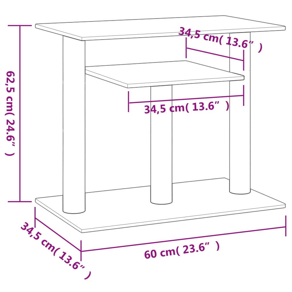 Stâlpi de zgâriat pentru pisici cu platforme, crem, 62,5 cm Lando - Lando