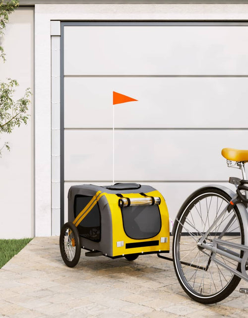 Încărcați imaginea în vizualizatorul Galerie, Remorcă bicicletă pentru câini galben&amp;gri țesătură oxford&amp;fier Lando - Lando
