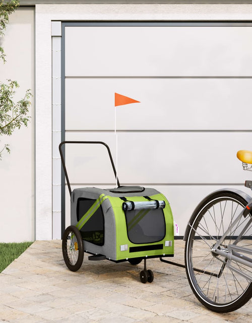 Încărcați imaginea în vizualizatorul Galerie, Remorcă bicicletă animale companie verde/gri textil oxford/fier - Lando
